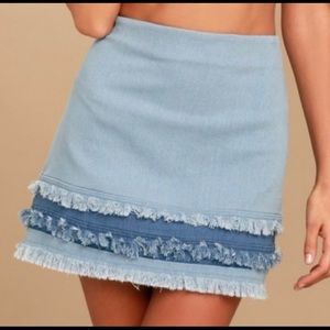 NWT Jean Forever21 Ruffle Skirt